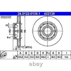 2 Front Brake Discs for Audi 80 Coupe Cabriolet