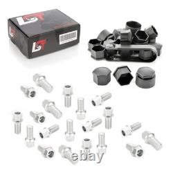20X Wheel Bolt Cap Cover Set, Ball Seat, M14x1.5x27 for Audi Cabrio Coupe