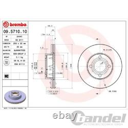 2X BREMBO Ventilated Front Brake Discs 256mm for Audi 80 Cabriolet