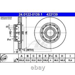 2x Front Vented Brake Discs 2800 for Audi 80 8C B4 Cabriolet