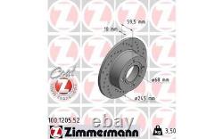 2x ZIMMERMANN Rear Brake Discs for AUDI 80 90 CABRIOLET 100.1205.52