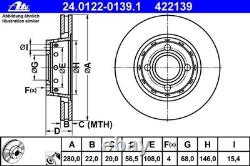 ATE 280mm brake discs + front brake pads for Audi 80 B4 Saloon Cabriolet Coupé