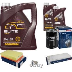 BOSCH Inspection Set 7L MANNOL ELITE 5W-40 for Audi Cabriolet 2.6 2.0 E Coupe