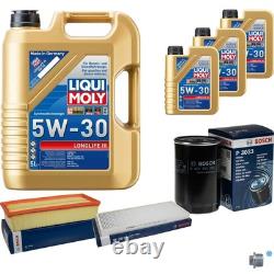 BOSCH Inspection Set 8 L Liqui Moly Longlife 3 5W-30 for Audi Cabriolet 2.3 E
