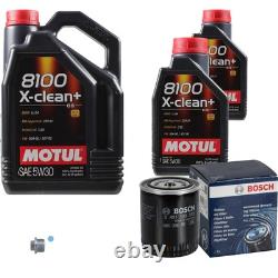 BOSCH Oil Filter 7L Motul 8100 X-Clean+ 5W-30 for Audi Cabriolet 2.6 2.8 A6