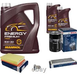 BOSCH Package for inspection 7 L MANNOL Energy Premium 5W-30 Audi Cabriolet 2.6
