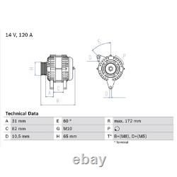 Bosch Alternator for Audi 100 80 A4 A6 A8 Cabriolet Coupe VW Passat