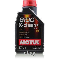 Bosch Inspection Kit Set 7L Motul 8100 X-Clean + 5W-30 for Audi Cabriolet