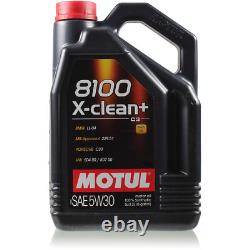 Bosch Inspection Kit Set 7L Motul 8100 X-Clean + 5W-30 for Audi Cabriolet