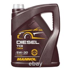 Bosch Inspection Set 5 L Mannol Diesel TDI 5W-30 for Audi Cabriolet 2.6 1.8