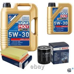 Bosch Inspection Set 6 L Liqui Moly Longlife 3 5W-30 for Audi Cabriolet 2.6