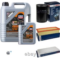 Bosch Inspection Set 6 L Liqui Moly Top Tec 4200 5W-30 for Audi Cabriolet 2.3