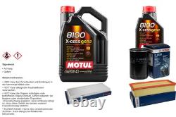 Bosch Inspection Set 6L Motul 8100 X-Cess 5W-40 for Audi Cabriolet 2.3 E 80