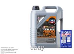 Bosch Inspection Set 7 L Liqui Moly Top Tec 4200 5W-30 for Audi Cabriolet 2.6