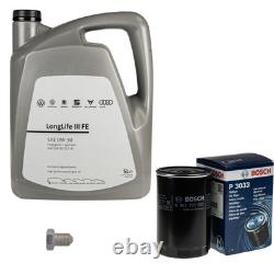 Bosch Oil Filter 5 L VW engine 0W-30 Longlife III Fe for Golf I Cabriolet