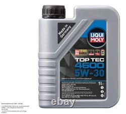 Bosch Oil Filter 6 L Liqui Moly Top Tec 4600 5W-30 for Audi Cabriolet 2.6