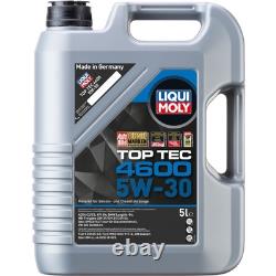 Bosch Oil Filter 6 L Liqui Moly Top Tec 4600 5W-30 for Audi Cabriolet 2.6