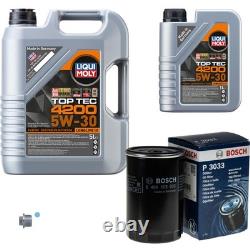 Bosch Oil Filter 6 LIQUI MOLY Top Tec 4200 5W-30 for VW Golf I Cabriolet