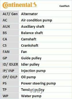 Continental Distribution Kit For Audi 80 2.8,2.6, A8 2.8, A4 2.8, Cabriolet 2.6