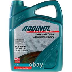 Febi Inspection Set 7L Addinol Super Light 0540 for Audi Cabriolet 8G7