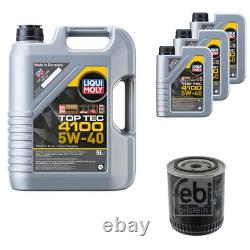 Febi Oil Filter 8L Liqui Moly Top Tec 4100 5W-40 for Audi Cabriolet 8G7 B4