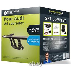 Hitch for Audi A4 Cabriolet 05- Removable Westfalia + Wiring Harness with 13 pins