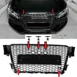 Honeycomb Grille Grill for Audi A5 B8-8T Sedan Coupe Cabrio RS5 S5