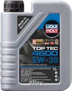 Inspection Set Liqui Moly Top Tec 4600 5W-30 7L for Audi Cabriolet 2.6 2.0 E