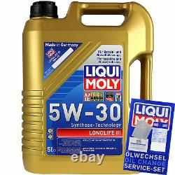 Kit Filter Of Inspection Huile Liqui Moly 5 L 5w-30 For Audi Cabriolet 8g7 B4