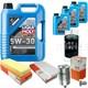 Mahle Inspection Set 8 L Liqui Moly Longtime 5w-30 For Audi Cabriolet 2.3 E