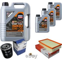 MAHLE Inspection Set 8L Liqui Moly 5W-30 Top Tec 4200 for Audi Cabriolet 2.6