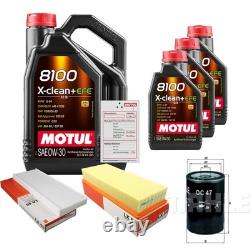 MAHLE Inspection Set 8L MOTUL 8100 X-CLEAN 0W-30 For Audi Cabriolet 2.3 E 80