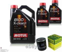 MANN-FILTER Inspection set 7L Motul 8100 X-clean+ 5W-30 for Audi A4 Cabriolet