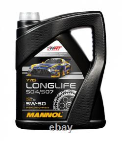 MANN-FILTER Inspection set MANNOL 5 L Longlife 5W-30 for Audi Cabriolet 2.6
