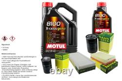 MANN Inspection Set 6L MOTUL 8100 X-CESS 5W-40 for Audi Cabriolet 2.6 2.0 E