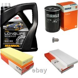 Mahle Inspection Set 5L Mannol 5W-30 Longlife for Audi 80 1.8 S 2.0 Cabriolet