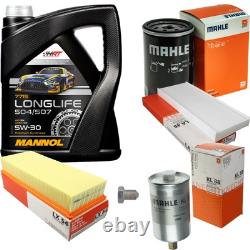 Mahle Inspection Set 5L Mannol 5W-30 Longlife for Audi Cabriolet 2.3 E Coupe
