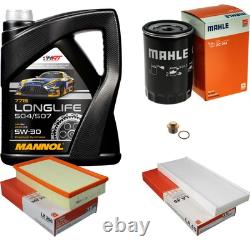 Mahle Inspection Set 5L Mannol 5W-30 Longlife for Audi Cabriolet 2.6 1.8 2.8