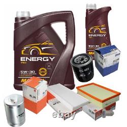 Mahle Inspection Set 6L Mannol 5W-30 Energy for Audi Cabriolet 2.6 2.8 Coupe