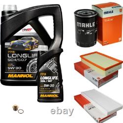 Mahle Inspection Set 6L Mannol 5W-30 Longlife for Audi Cabriolet 2.6 1.8 2.8