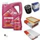 Mahle Inspection Set 6l Mannol 5w-40 Extreme For Audi Cabriolet 2.6 2.8