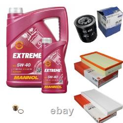 Mahle Inspection Set 6L Mannol 5W-40 Extreme for Audi Cabriolet 2.6 2.8