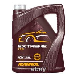Mahle Inspection Set 6L Mannol 5W-40 Extreme for Audi Cabriolet 2.6 2.8