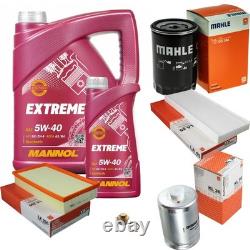 Mahle Inspection Set 6L Mannol 5W-40 Extreme for Audi Cabriolet 2.6 2.8 80
