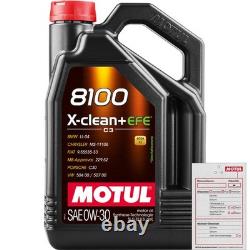 Mahle Inspection Set 6L Motul 8100 X-Clean 0W-30 for Audi Cabriolet 2.6 2.0 E
