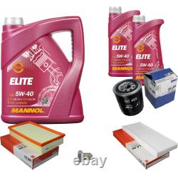 Mahle Inspection Set 7 L Mannol Elite 5W-40 for Audi Cabriolet 2.6 2.8 Coupe