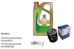 Mahle Oil Filter 5 L Castrol Edge FST 5W-30 LL Oil for Audi Cabriolet 2.6