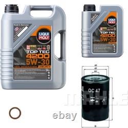 Mahle Oil Filter 6 L Liqui Moly Top Tec 4200 5W-30 for Audi Cabriolet 2.0 E