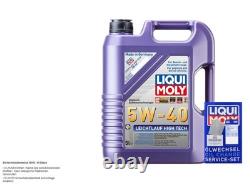Mahle Oil Filter 6 LIQUI MOLY 5W-40 High Tech for Audi A4 1.6 2.0 Cabriolet