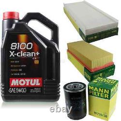 Man Inspection Set 5L Motul 8100 X-Clean + 5W-30 for Audi Coupe 2.0 Cabriolet